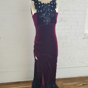 Velvet burgundy dress